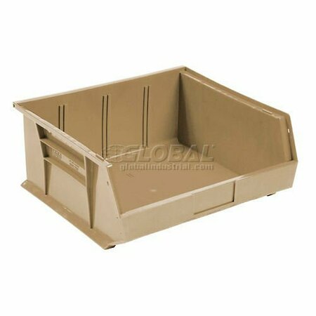 GLOBAL INDUSTRIAL Plastic Stack & Hang Bin, 11inW x 10-7/8inD x 5inH, Beige 269685BG